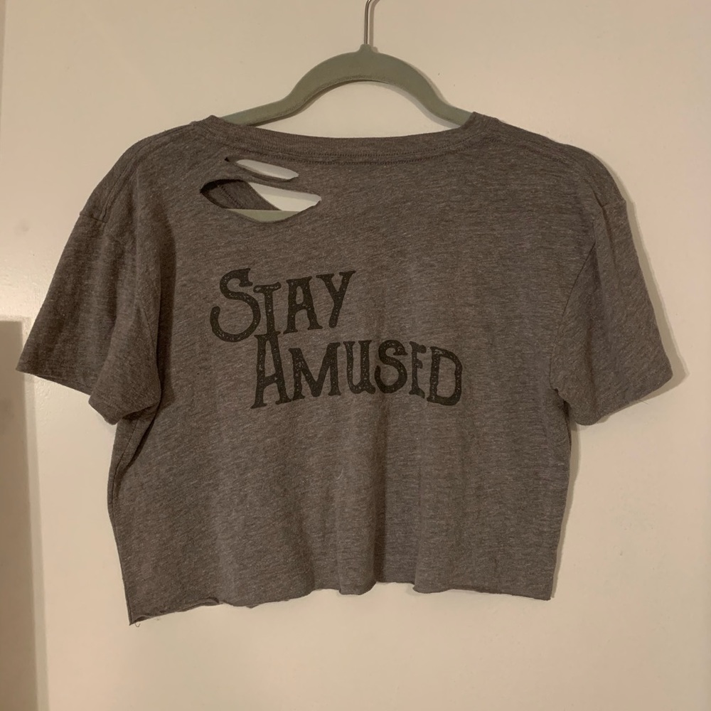 Distressed Cropped T-shirt